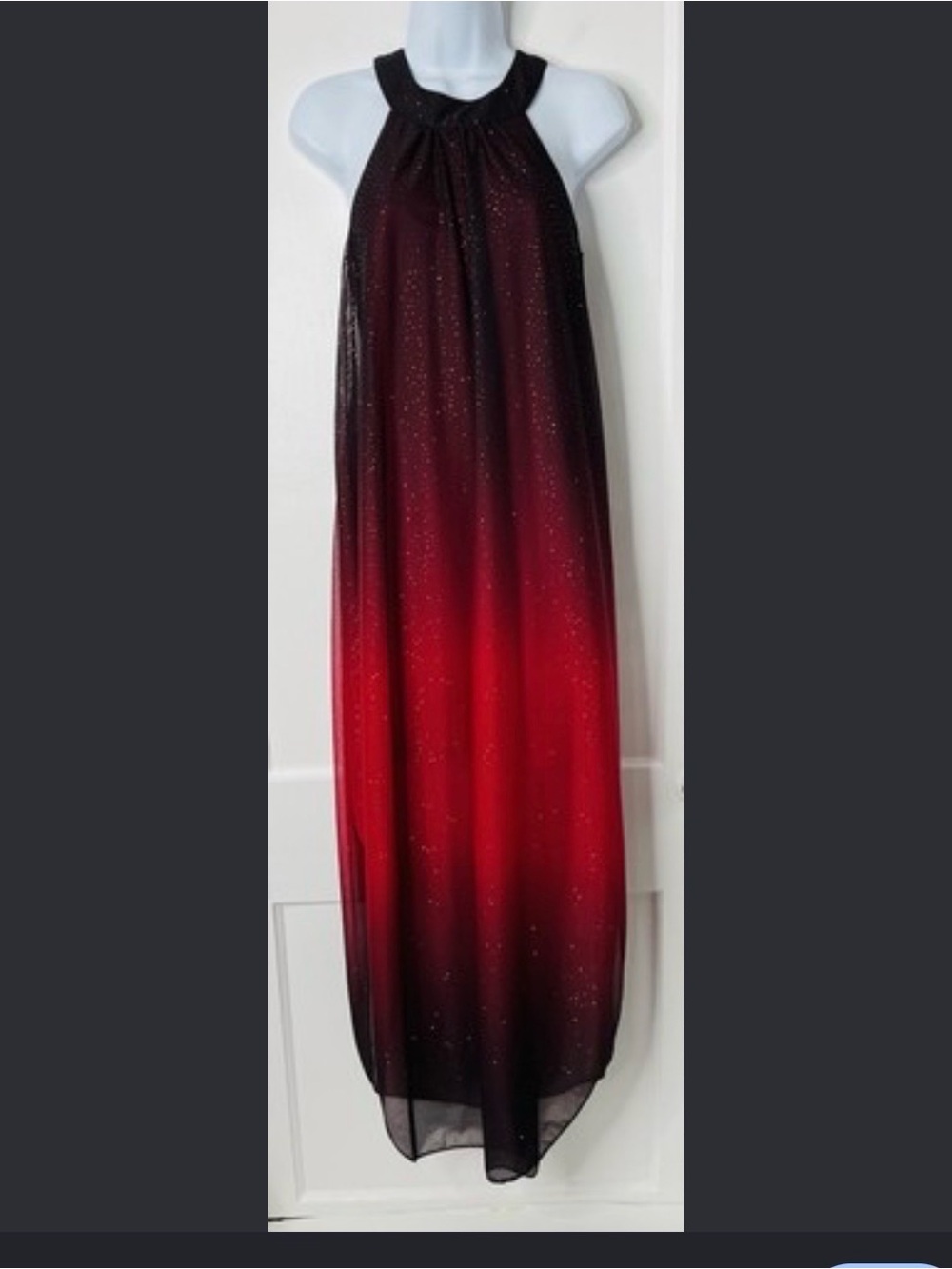 VENUS Red to Black Ombre Maxi Skirt with Sparkle